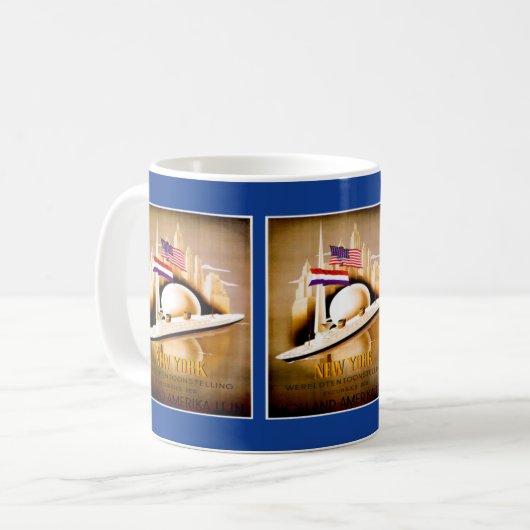 Hamburger-Amerika-Vintage-Poster Kaffeetasse (Vorderseite Links)