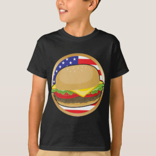 Hamburger-amerikanische Flagge T-Shirt