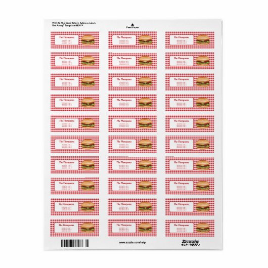 Hamburger auf Red Gingham mit benutzerdefiniertem  (Vorne)