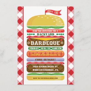 Hamburger Barbecue Einladung