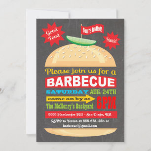 Hamburger Barbecue-Party Einladung