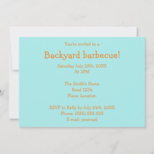 Hamburger Barbecue Party Einladung (Rückseite)