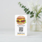 Hamburger Bewertungs-QR-Code Visitenkarte (Stehend Vorderseite)