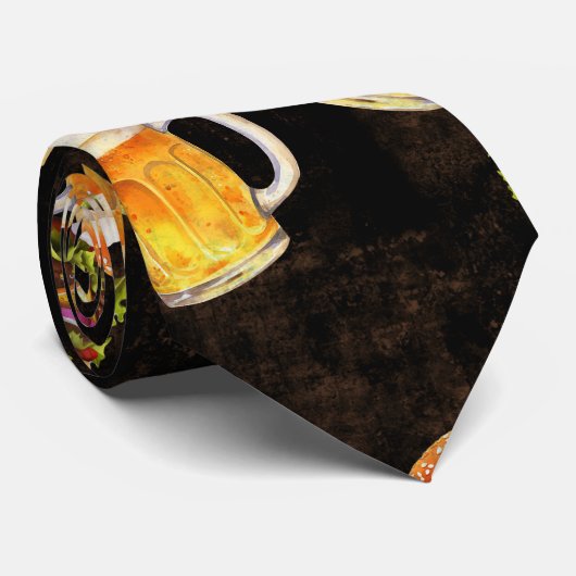 Hamburger Bier im Dunkeln Krawatte (Gerollt)