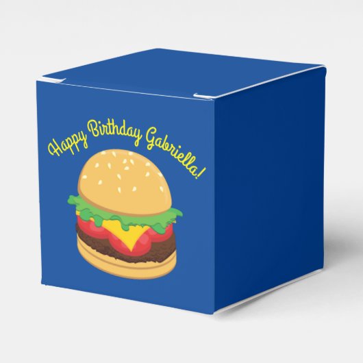 Hamburger Birthday Party Burger Gefallen Box Geschenkschachtel (Vorderseite)