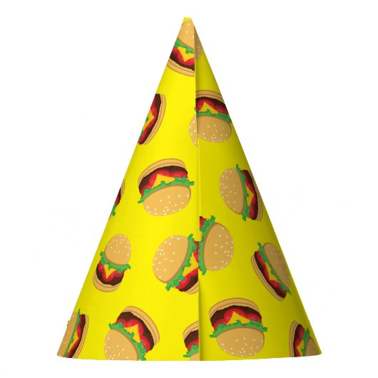 Hamburger Birthday Party Burger Party Hat Partyhütchen (Rückseite)