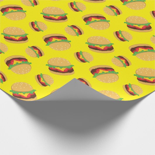Hamburger Birthday Party Burger Wrapping Paper Geschenkpapier (Ecke)