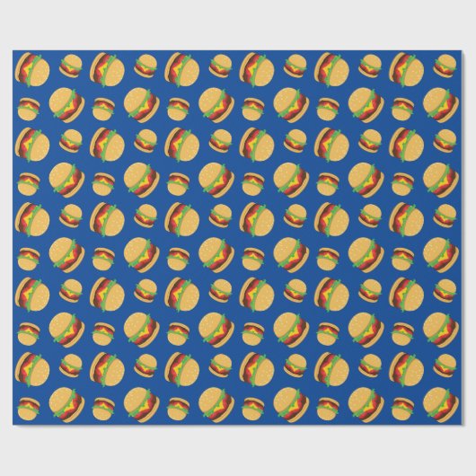 Hamburger Birthday Party Burger Wrapping Paper Geschenkpapier (Flach)