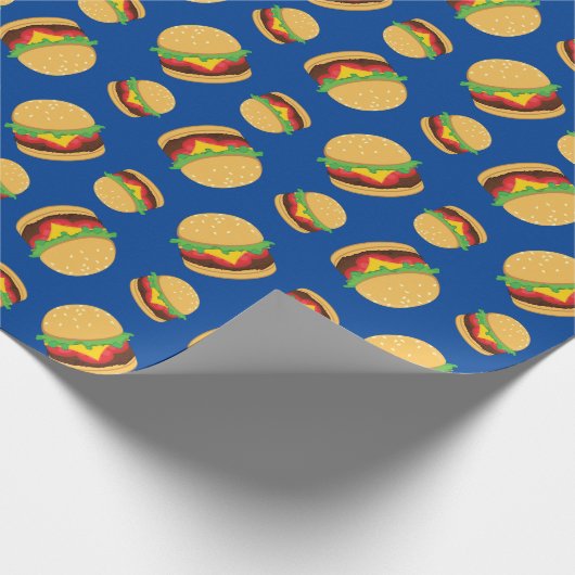 Hamburger Birthday Party Burger Wrapping Paper Geschenkpapier (Ecke)