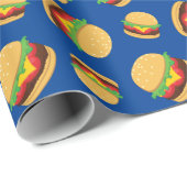 Hamburger Birthday Party Burger Wrapping Paper Geschenkpapier (Rolleneckpunkt)