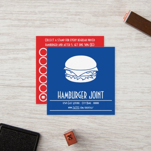 Hamburger-Briefmarke Treuekarte (Vorderseite/Rückseite Beispiel)