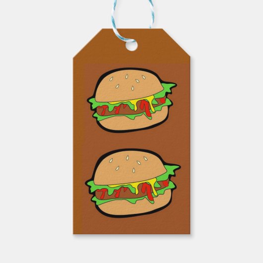 HAMBURGER, BROWN GIFT TAGS GESCHENKANHÄNGER (Vorderseite)