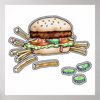 HAMBURGER (BURGER) & FRÜHEN POSTER