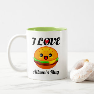 Hamburger Burger Lover Geschenk Personalisiert Zweifarbige Tasse
