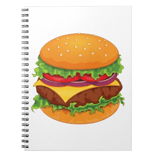 Hamburger Burger Rindfleisch Schweinefleisch Fleis Notizblock (Vorderseite)