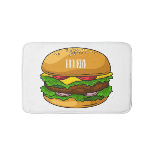 Hamburger Cartoon Badematte