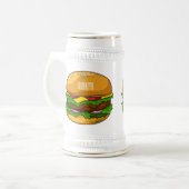 Hamburger Cartoon Bierglas (Vorderseite Links)