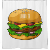 Hamburger Cartoon Duschvorhang (Vorderseite)