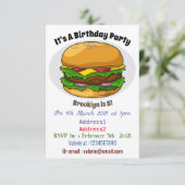 Hamburger Cartoon Einladung (Stehend Vorderseite)
