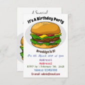 Hamburger Cartoon Einladung (Vorne/Hinten)