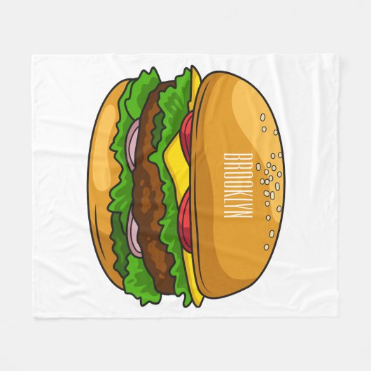 Hamburger Cartoon Fleecedecke (Vorderseite (Horizontal))