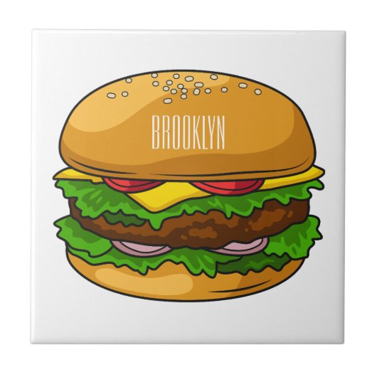 Hamburger Cartoon Fliese (Vorderseite)