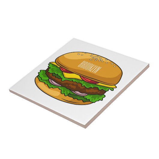 Hamburger Cartoon Fliese (Seite)
