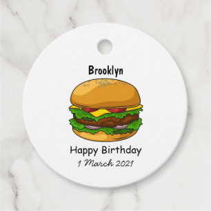Hamburger Cartoon Geschenkanhänger