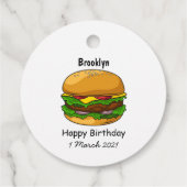 Hamburger Cartoon Geschenkanhänger (Rückseite)