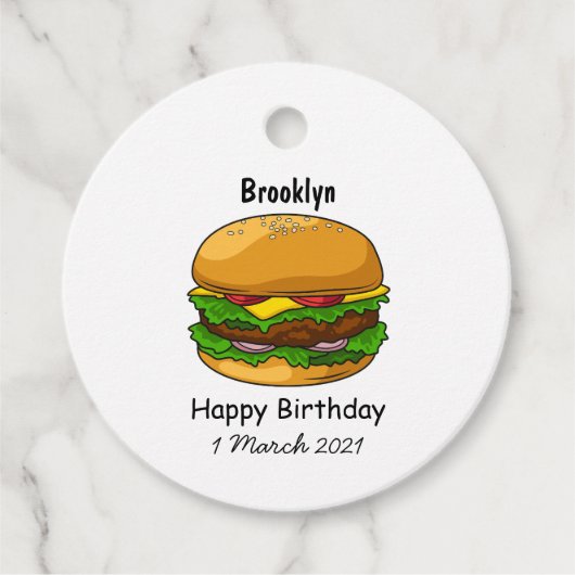 Hamburger Cartoon Geschenkanhänger (Vorderseite)