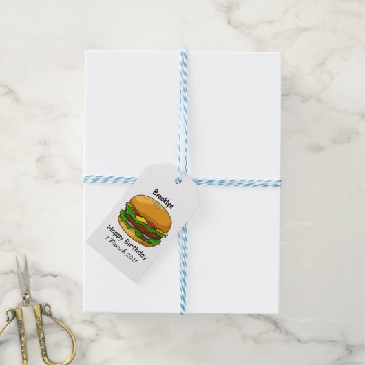 Hamburger Cartoon Geschenkanhänger (Mit Garn)