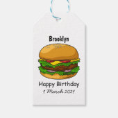 Hamburger Cartoon Geschenkanhänger (Vorderseite)