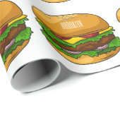 Hamburger Cartoon Geschenkpapier (Rolleneckpunkt)