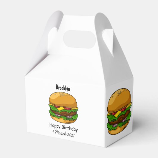 Hamburger Cartoon Geschenkschachtel (Rückseite)