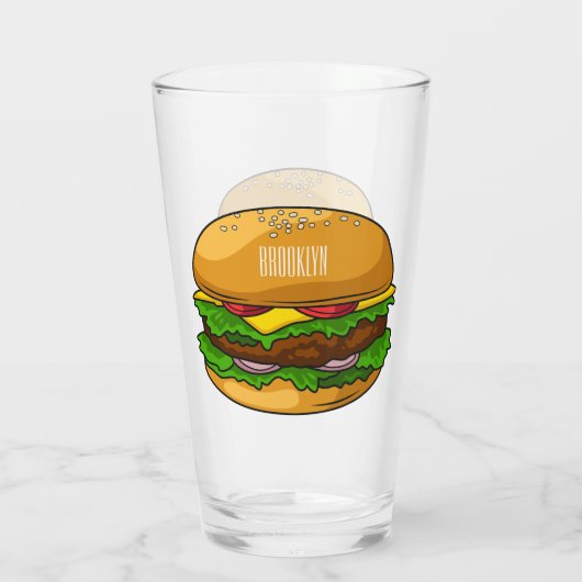 Hamburger Cartoon Glas (Rückseite)