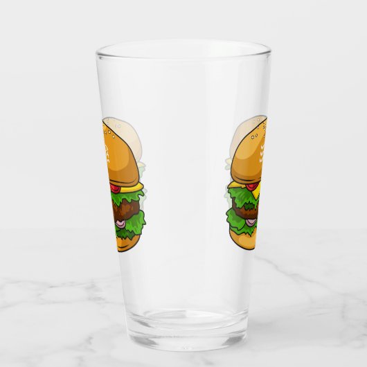 Hamburger Cartoon Glas (Rechts)