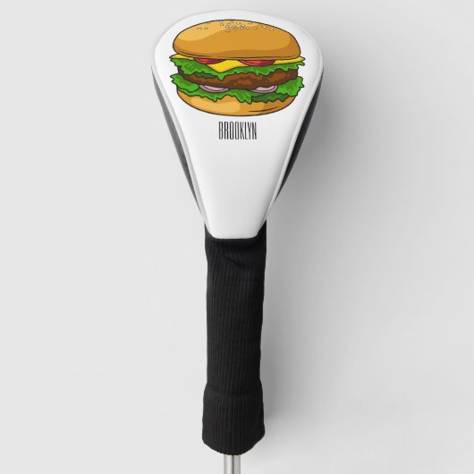 Hamburger Cartoon Golf Headcover (Vorderseite)