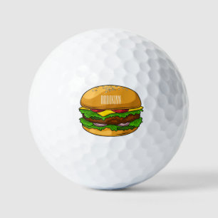 Hamburger Cartoon Golfball