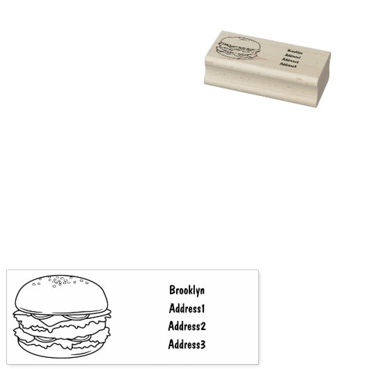 Hamburger Cartoon Gummistempel (Stempel)