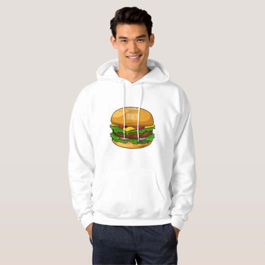 Hamburger Cartoon Hoodie (Vorne ganz)