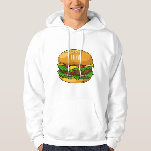Hamburger Cartoon Hoodie (Vorderseite)