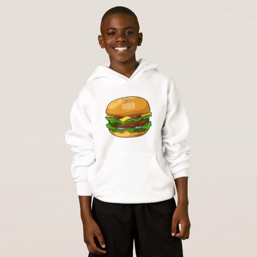 Hamburger Cartoon Hoodie (Vorne ganz)