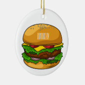 Hamburger Cartoon Keramik Ornament (Rechts)