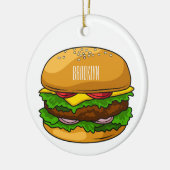 Hamburger Cartoon Keramik Ornament (Links)