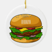 Hamburger Cartoon Keramik Ornament (Hinten)