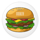 Hamburger Cartoon Keramikknauf (Vorderseite)