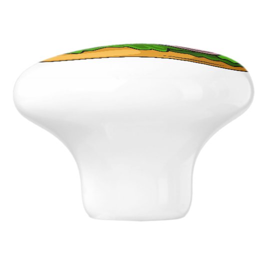 Hamburger Cartoon Keramikknauf (Seitenansicht)