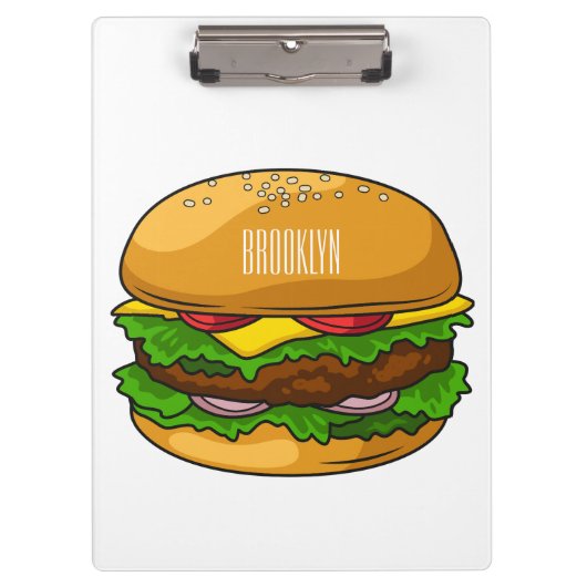 Hamburger Cartoon Klemmbrett (Vorderseite)