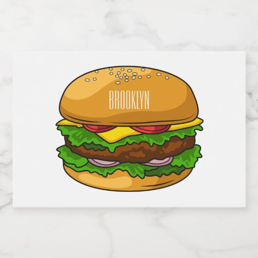 Hamburger Cartoon Lebensmitteletikett (Einzelnes Label)