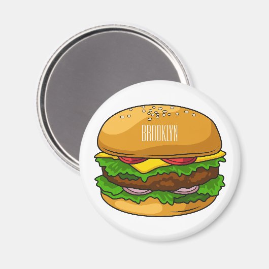 Hamburger Cartoon Magnet (Vorderseite/Rückseite)